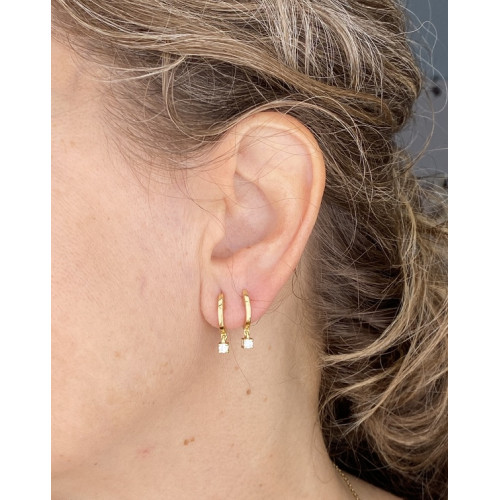 Pendientes aros oro 18k diamantes