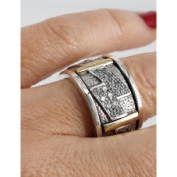 Anillo giratorio plata oro zirconitas