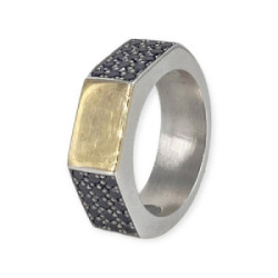 Anillo Dido plata oro zirconitas