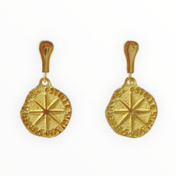 Pendientes colgantes oro 18 k estrella