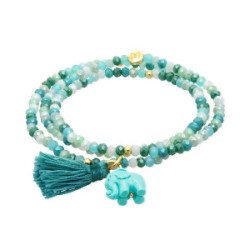 Pulsera ZEN cristal y elefante resina