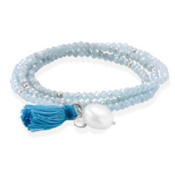 Pulsera ZEN  aguamarina perla cultivada