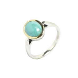 Anillo plata, oro 9k, turquesa
