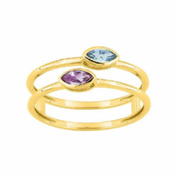 Anillo oro 18k amatista topacio