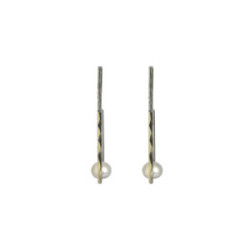 Pendientes de plata de ley 925 y oro 9k con perlas.