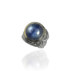 Anillo Styliano plata oro 9k Cianita