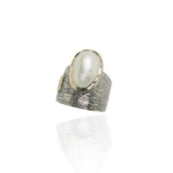 Anillo Stylliano plata oro 9k perla