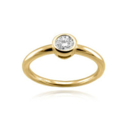 Solitario oro 18 k diamante natural