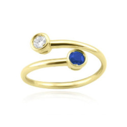 Anillo oro 18 k zafiro diamante