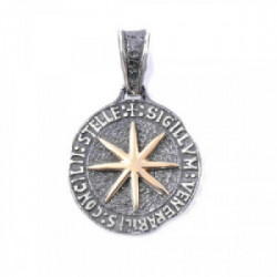 Colgante Estrella mediano plata oro 18 k